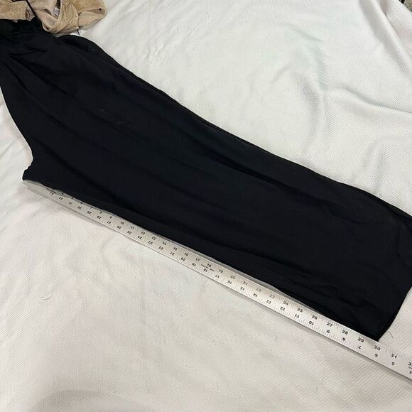 Vintage 90’s Gold Metallic Black Bottom Sleeveless Belted Jumpsuit‎ Women’s - Picture 9 of 10